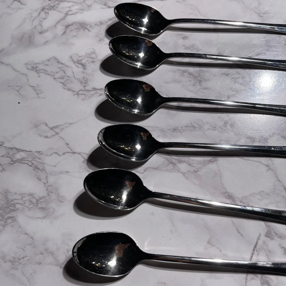 Oneida Distinction Deluxe Stainless Iced Tea Spoons Set of 6 Silverware Flatware